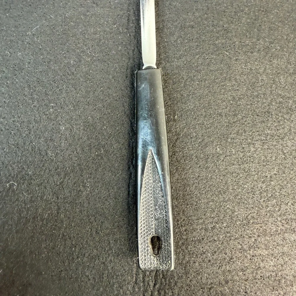 Vintage Ekco USA Metal Keyhole Slotted Spatula Flipper Turner Black Handle 13